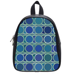 Circles Abstract Blue Pattern School Bags (small)  by Nexatart