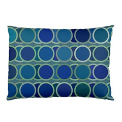 Circles Abstract Blue Pattern Pillow Case (two Sides) by Nexatart