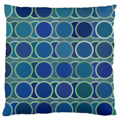 Circles Abstract Blue Pattern Large Cushion Case (one Side) by Nexatart