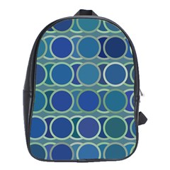 Circles Abstract Blue Pattern School Bags (xl)  by Nexatart