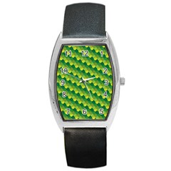 Dragon Scale Scales Pattern Barrel Style Metal Watch by Nexatart