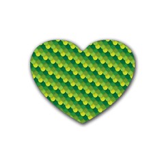 Dragon Scale Scales Pattern Heart Coaster (4 Pack)  by Nexatart