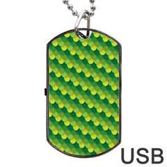 Dragon Scale Scales Pattern Dog Tag Usb Flash (two Sides) by Nexatart