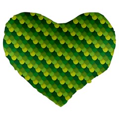 Dragon Scale Scales Pattern Large 19  Premium Heart Shape Cushions by Nexatart