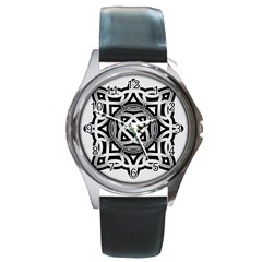 Celtic Draw Drawing Hand Draw Round Metal Watch by Nexatart