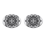 Celtic Draw Drawing Hand Draw Cufflinks (Oval) Front(Pair)