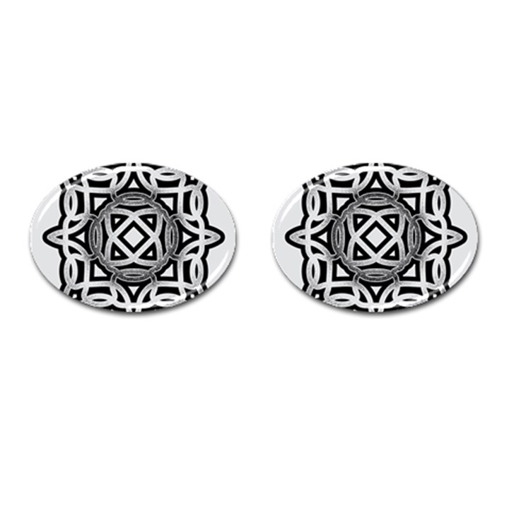 Celtic Draw Drawing Hand Draw Cufflinks (Oval)