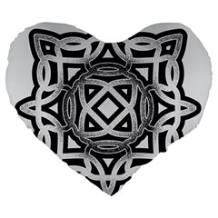 Celtic Draw Drawing Hand Draw Large 19  Premium Heart Shape Cushions by Nexatart