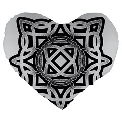 Celtic Draw Drawing Hand Draw Large 19  Premium Flano Heart Shape Cushions by Nexatart