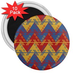 Aztec Traditional Ethnic Pattern 3  Magnets (10 Pack) 