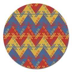 Aztec Traditional Ethnic Pattern Magnet 5  (round) by Nexatart