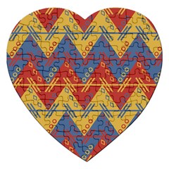 Aztec Traditional Ethnic Pattern Jigsaw Puzzle (heart) by Nexatart