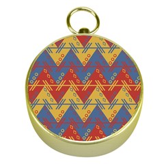 Aztec Traditional Ethnic Pattern Gold Compasses by Nexatart