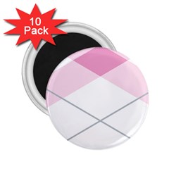 Tablecloth Stripes Diamonds Pink 2 25  Magnets (10 Pack) 