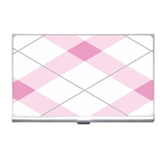 Tablecloth Stripes Diamonds Pink Business Card Holders by Nexatart