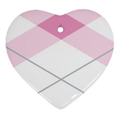 Tablecloth Stripes Diamonds Pink Heart Ornament (two Sides)