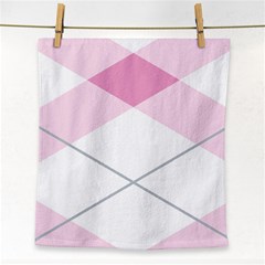 Tablecloth Stripes Diamonds Pink Face Towel by Nexatart