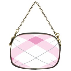 Tablecloth Stripes Diamonds Pink Chain Purses (one Side)  by Nexatart