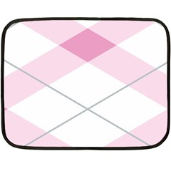 Tablecloth Stripes Diamonds Pink Fleece Blanket (mini) by Nexatart