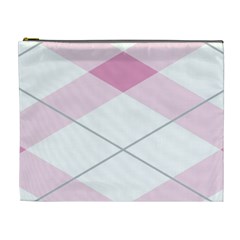 Tablecloth Stripes Diamonds Pink Cosmetic Bag (xl) by Nexatart