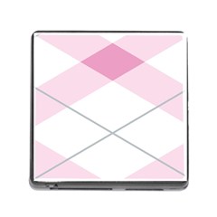 Tablecloth Stripes Diamonds Pink Memory Card Reader (square) by Nexatart