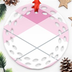 Tablecloth Stripes Diamonds Pink Ornament (round Filigree)