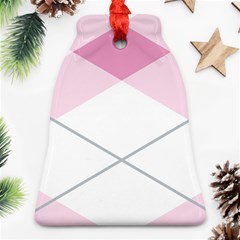 Tablecloth Stripes Diamonds Pink Bell Ornament (two Sides) by Nexatart