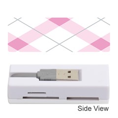 Tablecloth Stripes Diamonds Pink Memory Card Reader (stick)  by Nexatart