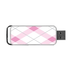 Tablecloth Stripes Diamonds Pink Portable Usb Flash (two Sides) by Nexatart