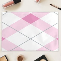 Tablecloth Stripes Diamonds Pink Cosmetic Bag (xxl)  by Nexatart