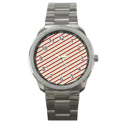 Stripes Striped Design Pattern Sport Metal Watch