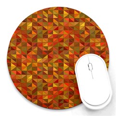 Gold Mosaic Background Pattern Round Mousepads by Nexatart