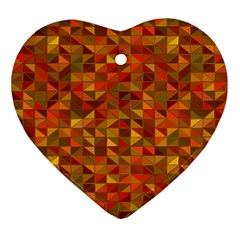 Gold Mosaic Background Pattern Ornament (heart) by Nexatart