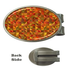 Gold Mosaic Background Pattern Money Clips (oval)  by Nexatart