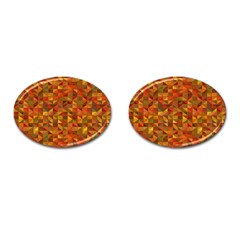 Gold Mosaic Background Pattern Cufflinks (oval)