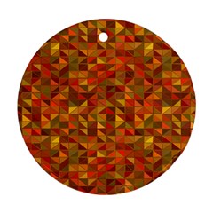 Gold Mosaic Background Pattern Round Ornament (two Sides) by Nexatart