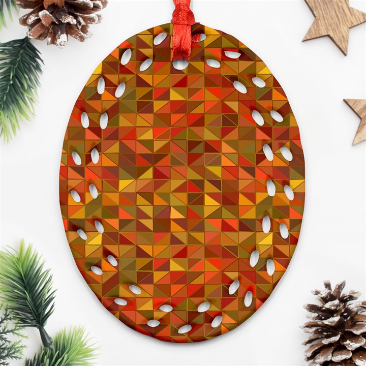 Gold Mosaic Background Pattern Ornament (Oval Filigree)