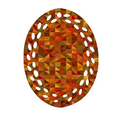 Gold Mosaic Background Pattern Oval Filigree Ornament (two Sides) by Nexatart