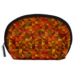 Gold Mosaic Background Pattern Accessory Pouches (large)  by Nexatart