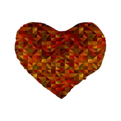 Gold Mosaic Background Pattern Standard 16  Premium Flano Heart Shape Cushions by Nexatart