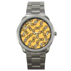 Abstract Shapes Links Design Sport Metal Watch by Nexatart