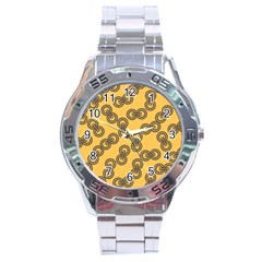 Abstract Shapes Links Design Stainless Steel Analogue Watch by Nexatart