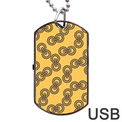 Abstract Shapes Links Design Dog Tag Usb Flash (one Side) by Nexatart