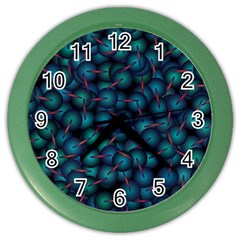 Background Abstract Textile Design Color Wall Clocks by Nexatart