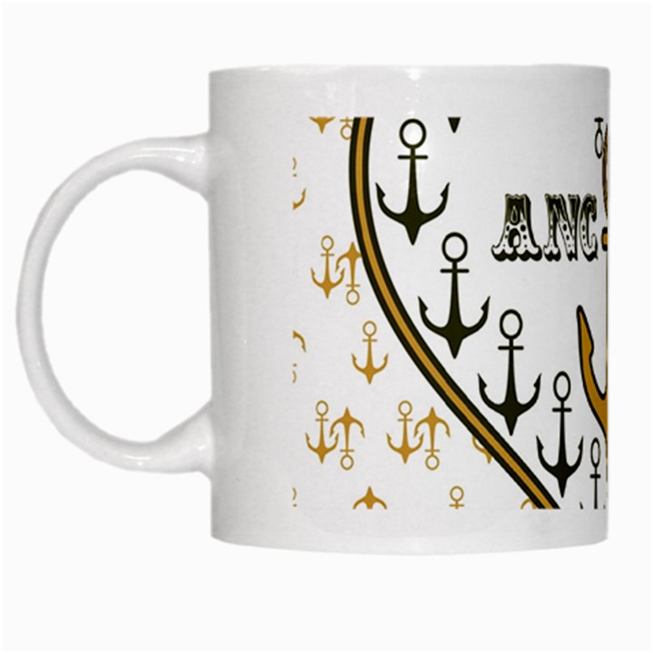 Anchor Heart White Mugs