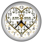 Anchor Heart Wall Clocks (Silver)  Front