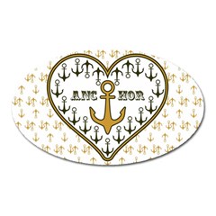 Anchor Heart Oval Magnet by Nexatart