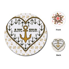 Anchor Heart Playing Cards (round)  by Nexatart