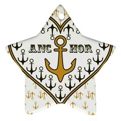 Anchor Heart Star Ornament (two Sides) by Nexatart