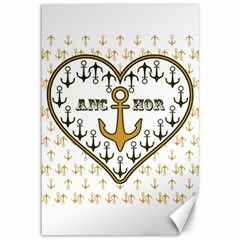 Anchor Heart Canvas 12  X 18   by Nexatart